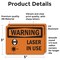 Signmission Radiation & Laser Sign, 3.5 in H x 5 in W, Vinyl Decal, Rectangle OS-2PACK-WS-D-35-L-12231 - alternate 5